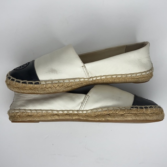 Tory Burch Flat Leather Logo Espadrilles Shoes Women’s Size 6 - Picture 15 of 16